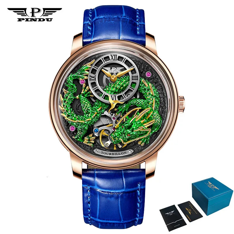 Men's Mechanical Watch Dragon Series M2797B Automatic Movement Leather Sapphire Men Wristwatches