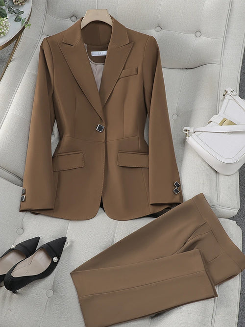 Autumn Winter Women Pant Suit Office Ladies Female Business Work Wear