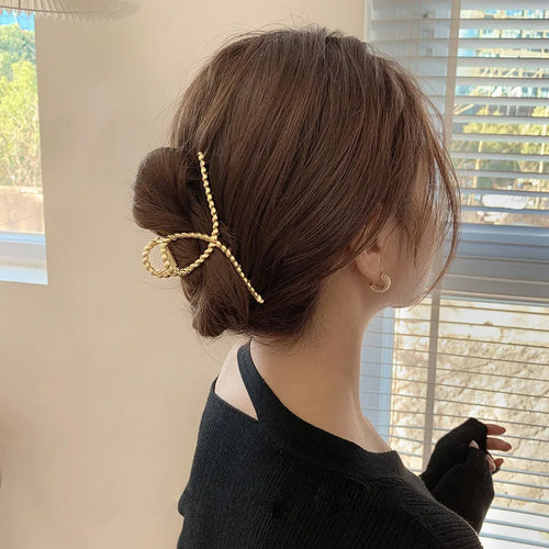 Metal Geometric Hair Claw Crab Hairpins Fashion Cross Hair Clips