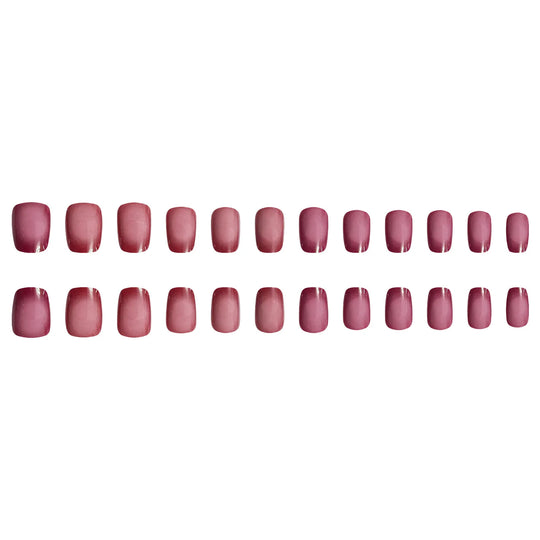 24pcs/set short saure fake nails for Spring summer season french style flowers butterfly design press on false nail art tips