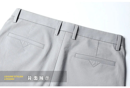 Top Grade 98% Cotton New Brand Casual Fashion Streetwear Slim Fit Long Pants Straight Pencil Trousers Men's Clothing