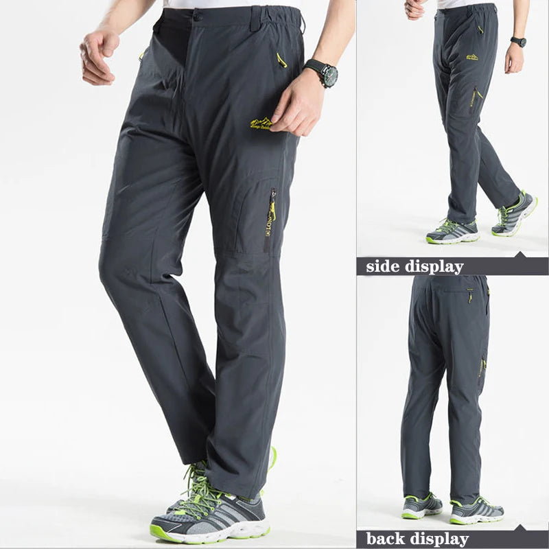 5XL Men's Outdoor Hiking Pants With Belt Quick-drying Waterproof