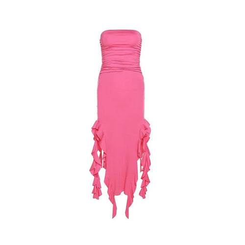 BWQ Long Dresses For Women Slit Sexy Bodycon Sleeveless Jellyfish