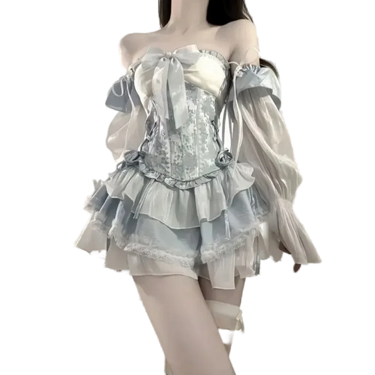 French Romantic Style Lolita Opal Elegant Girl Cosplay Princess Puffy