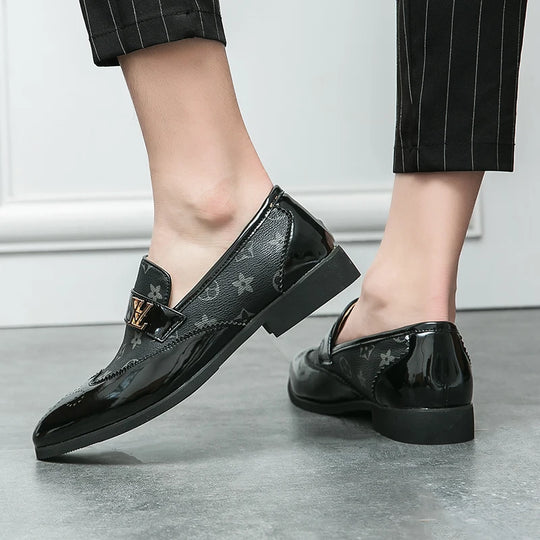 Summer British Slip-On Small Leather Shoes for Men, Lazy Korean Style Versatile Casual Leather Shoes for Men, Business Men's Sho