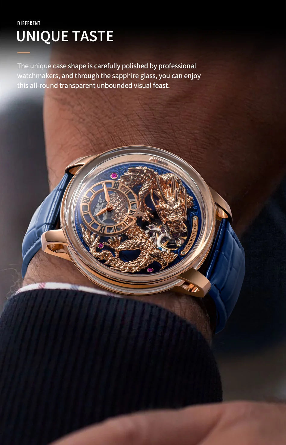 Men's Mechanical Watch Dragon Series M2797B Automatic Movement Leather Sapphire Men Wristwatches