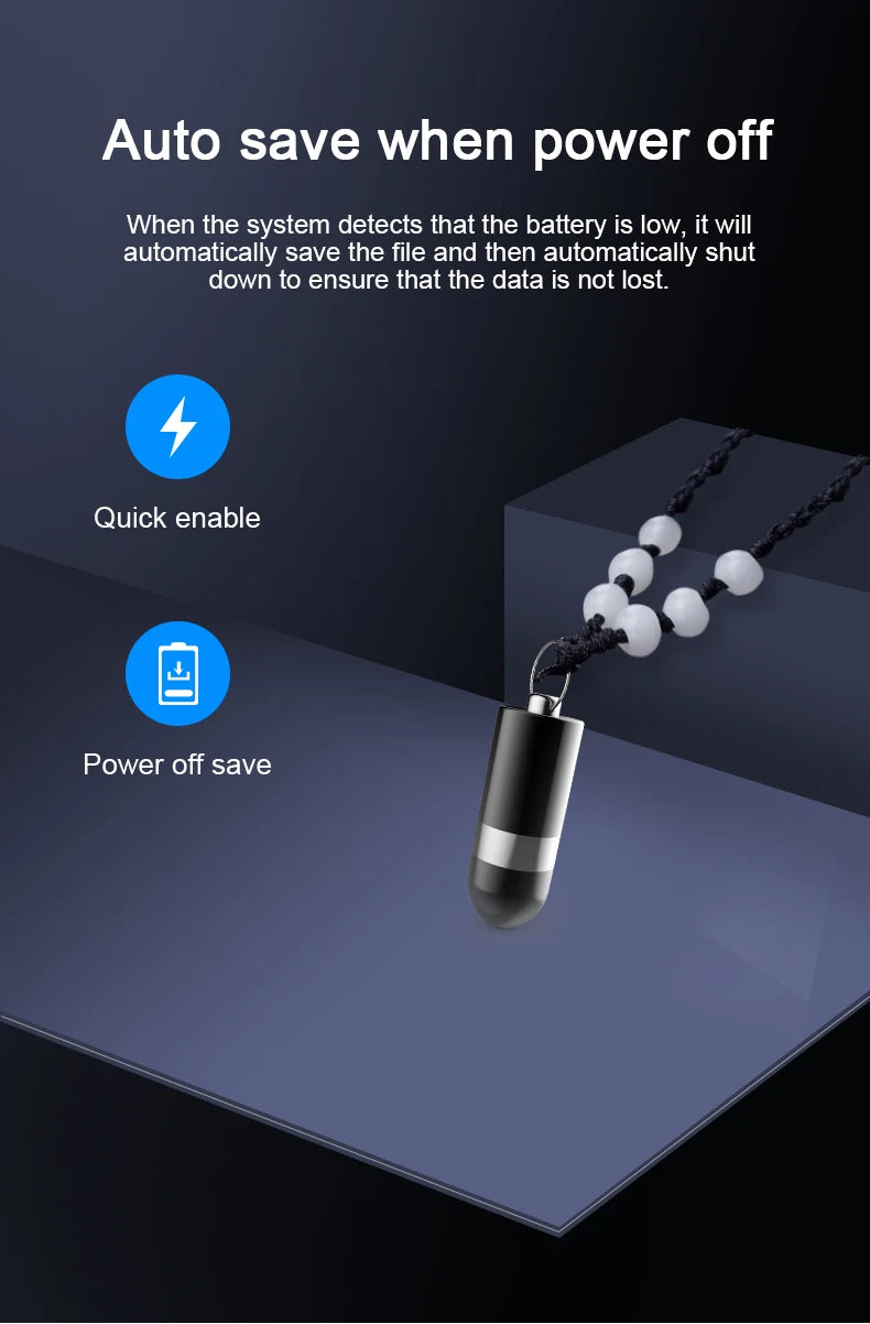 Mini Voice Activated Recorder Digital Audio Recording Keychain Device Wearable Sound Professional Micro Dictaphone STTWUNAKE