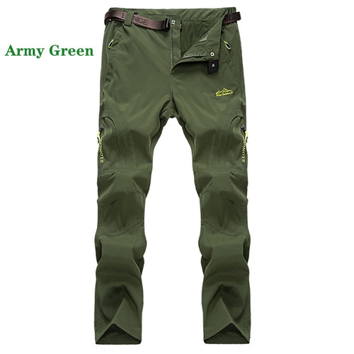 5XL Men's Outdoor Hiking Pants With Belt Quick-drying Waterproof