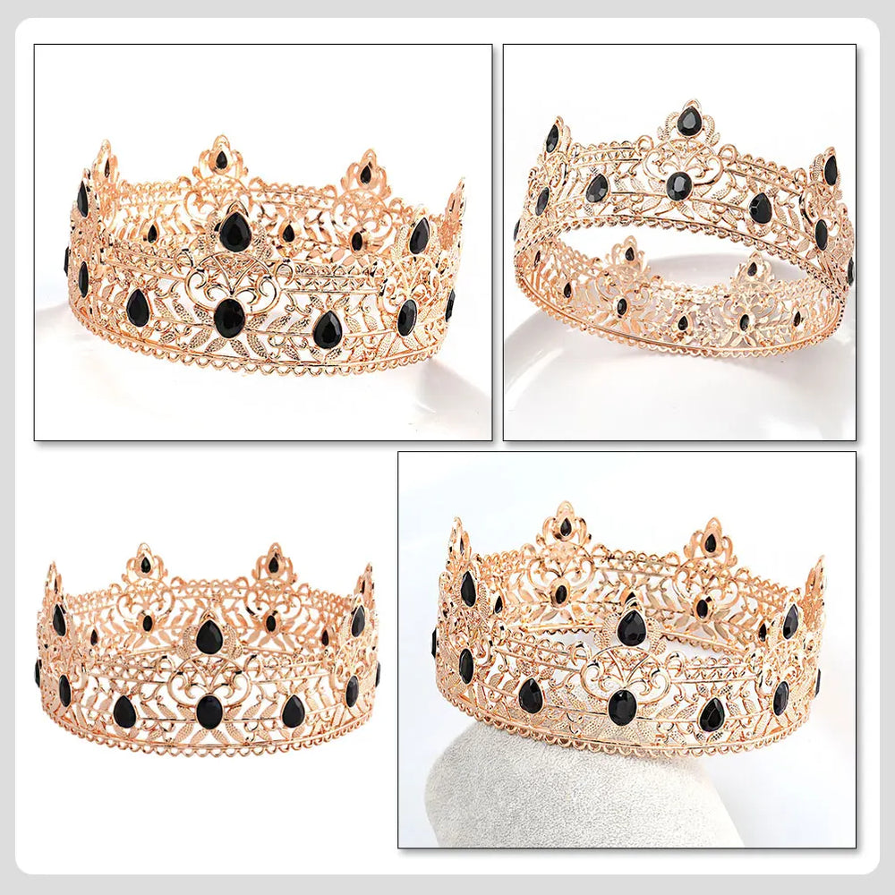 Men Crown Men Crown For Wedding Black Costume Accessory Wedding Party Prom Alloy Hair Prop