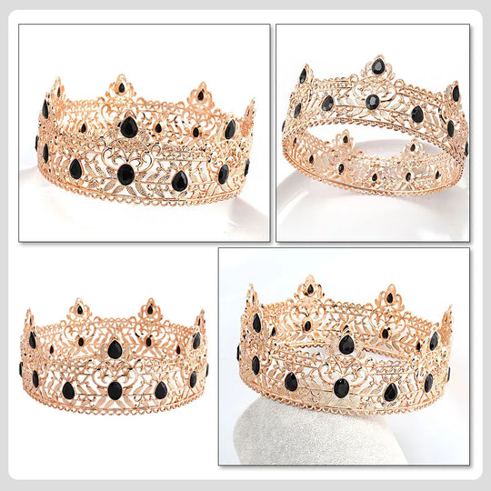 Men Crown Men Crown For Wedding Black Costume Accessory Wedding Party Prom Alloy Hair Prop
