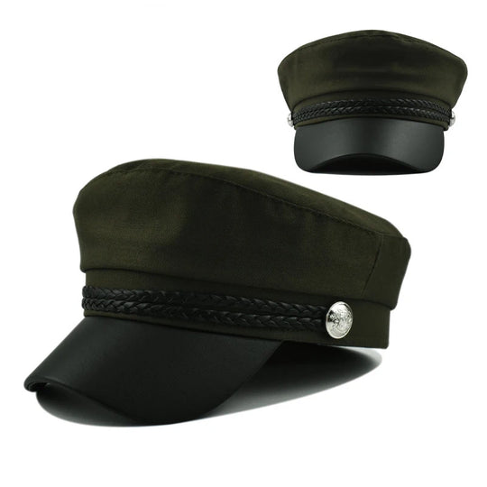 Women Men PU Leather Berets Hat Retro British Solid Beret Baseball Cap Outdoor Sun Hat Winter Warm Octagonal Hats Newsboy Caps