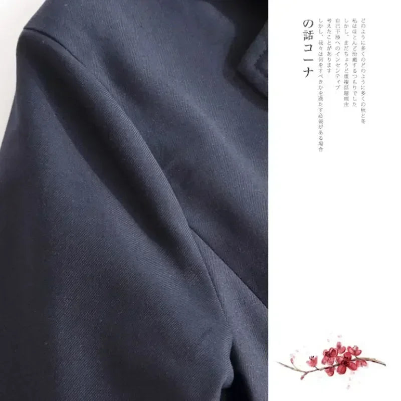 Korean School Uniform Navy Blue Blazer Japanese High School Uniform
