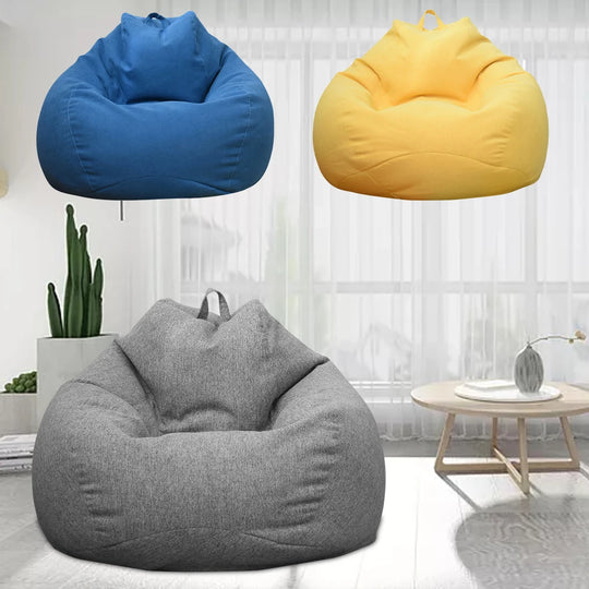 Lazy Sofa Cover Large Without Filler Bean Bag Cover Comfortable Outdoor Bedroom Lazy Seat Bag Tatami Living Room Beanbags