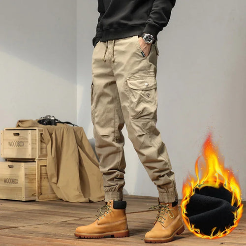 HIQOR 2024 New Cargo Pants Men Winter Man Y2k Harem Tactical Pants for