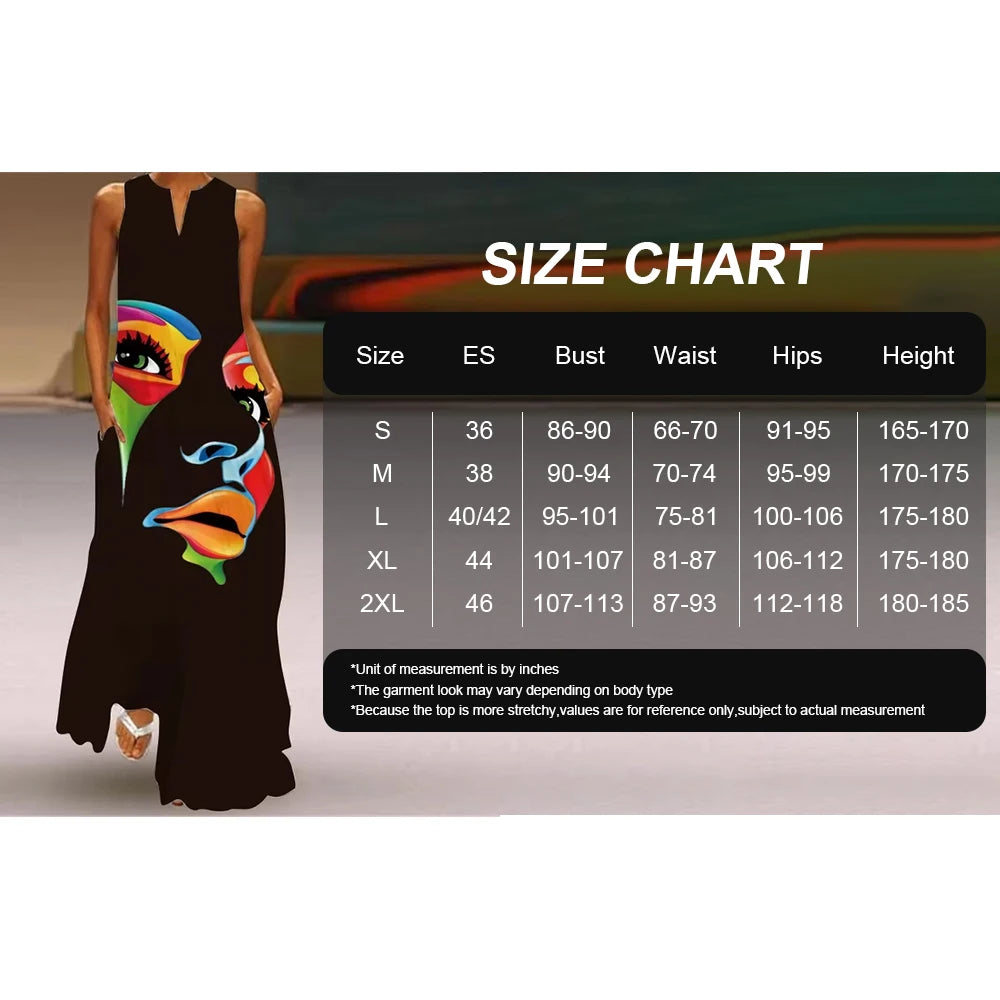 Summer Loose Dress Fashion Floral Digital Print V-Neck Vest Pocket Dress Casual Elegant Sleeveless Evening Dress For Women