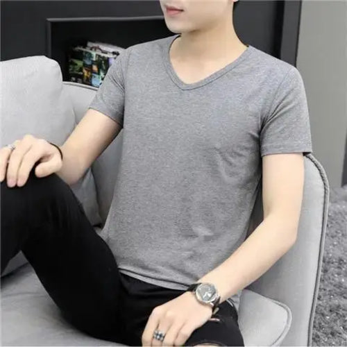 Luxurious Men's Short Sleeve T-Shirt for Summer 2023 V Neck