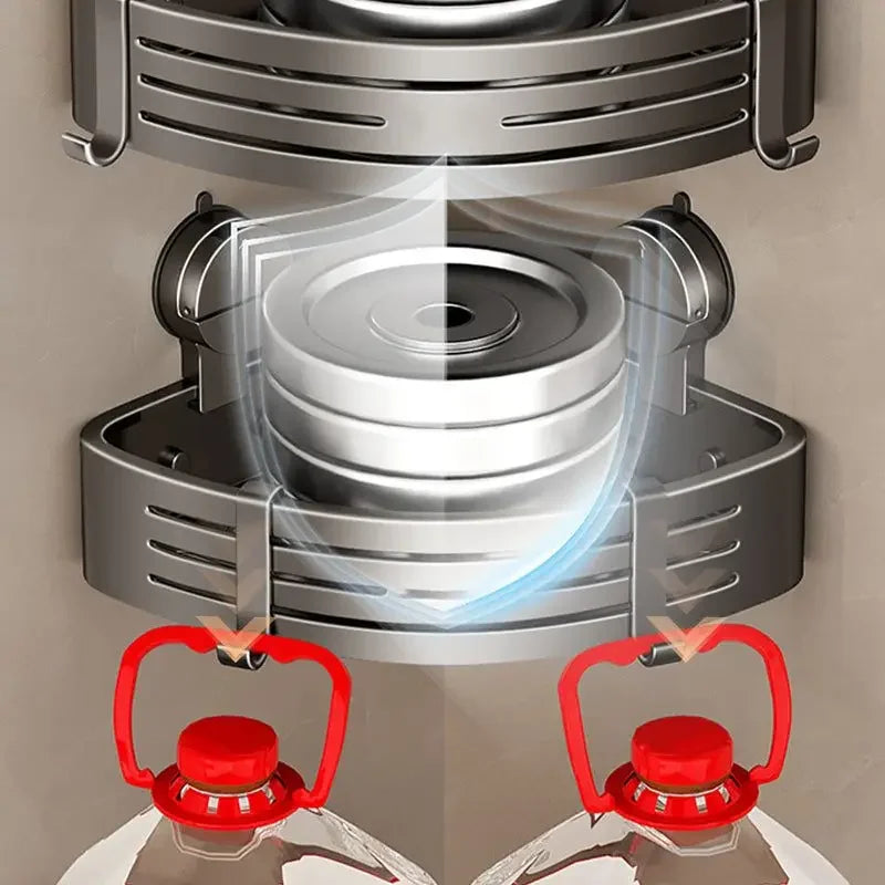 Perforation-Free Bathroom Storage Tripod Wall-Mounted Adjustable
