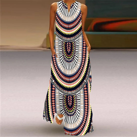 Women Summer Long Women's Dress Black Sleeveless Loose Face Print Elegant Party Dresses For Women 2023 Casual Beach Dress Female