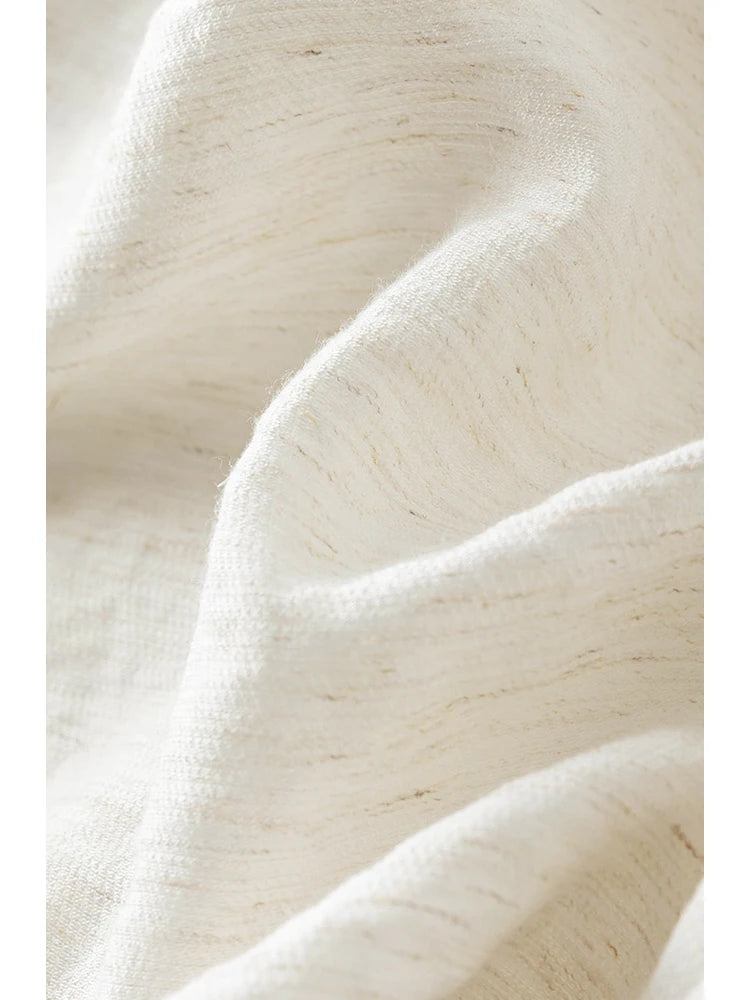 ZIQIAO Linen Solid White Cleanfit Women Suit 2024 Summer New Design