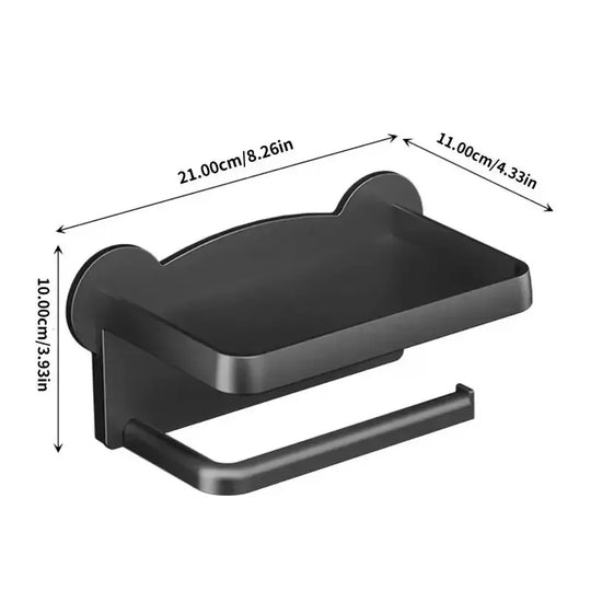 Punch Free Wall Mounted Tissue Storage Rack Paper Roll Shelf Holder