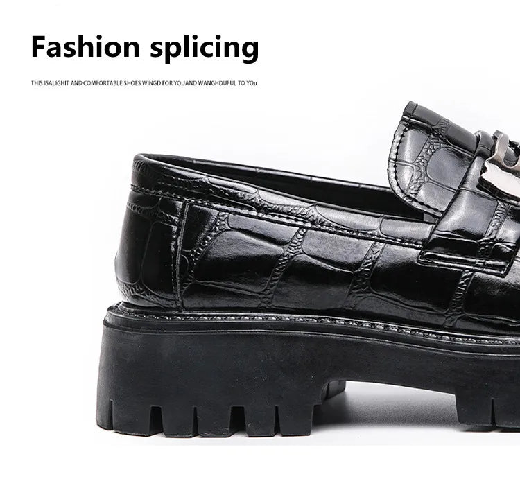 STRONGSHEN Men Oxford Shoes Leather Platform Casual Shoes Comfortable Formal Loafer Business Office Formal Dress Shoes 38-46