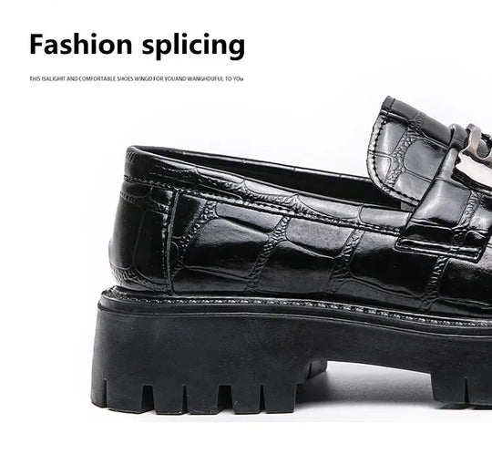 STRONGSHEN Men Oxford Shoes Leather Platform Casual Shoes Comfortable Formal Loafer Business Office Formal Dress Shoes 38-46