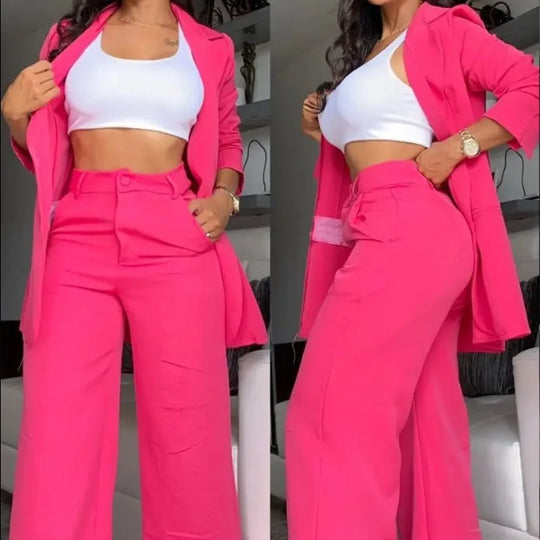 Woman Elegant Blazer Sets New Autumn Fashion Women's Notched Collar