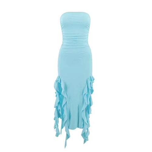 BWQ Long Dresses For Women Slit Sexy Bodycon Sleeveless Jellyfish