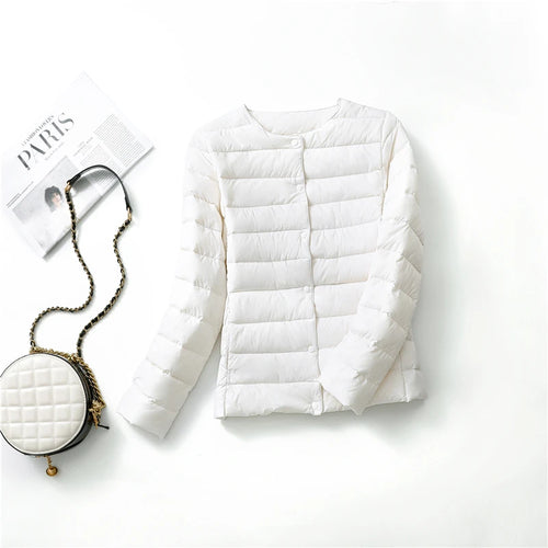 2024 New Arrivals Autumn Winter Warm Women White Duck Down Slim
