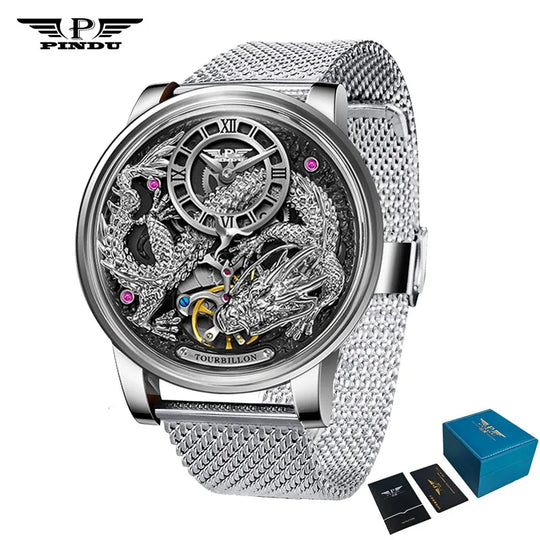 Men's Mechanical Watch Dragon Series M2797B Automatic Movement Leather Sapphire Men Wristwatches