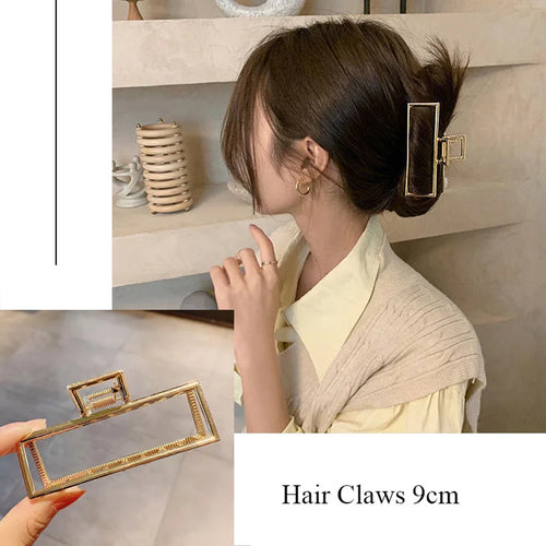 Fashion Metal Hair Claw For Women Gold Silver Color Cross Crab Hair