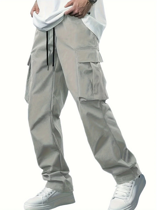 2025new men's workwear pants, European and American men's loose
