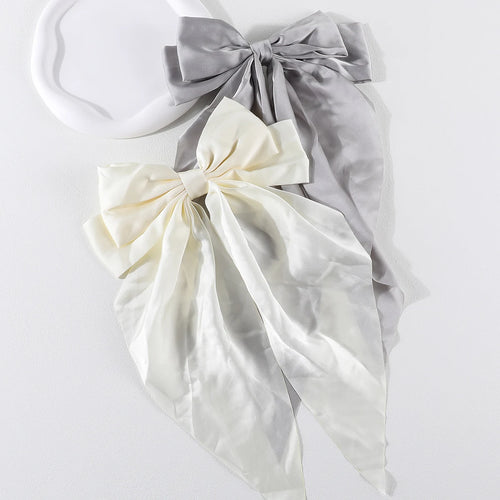 2Pcs/Set Elegant Bow Ribbon Hair Clip Women Fashion Solid Bowknot