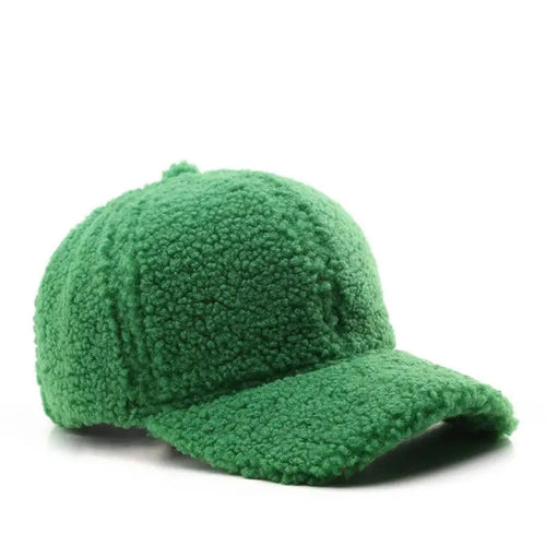 Autumn Winter Baseball Cap Women Artificial Lamb Wool Hats Keep Warm