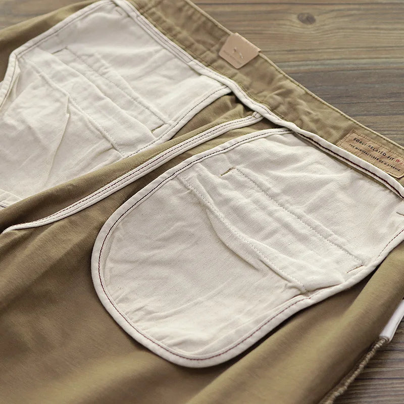 Chino pants men's AMI Kaji retro work clothes khaki pants men's cotton