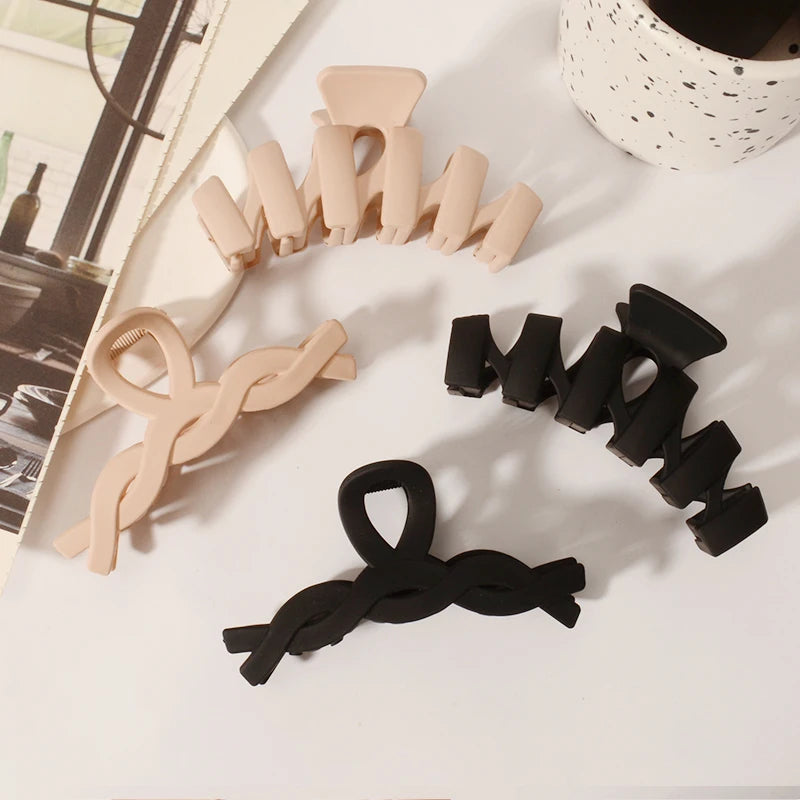 5PCS Frosted Hair Clips Simple Big Hair Claw Clips for Women Girls Thin Thick Curly Hair Jaw Clips Shark Clips Hair Accessories