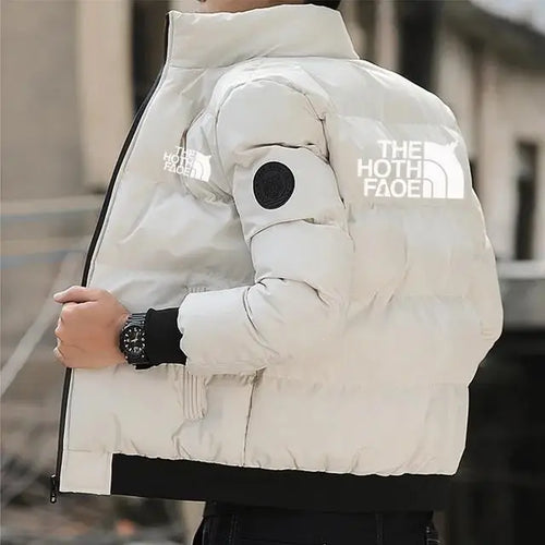 2024Men's Padded Cotton Jacket, Tiger Head Logo, Short, Thick, Casual,