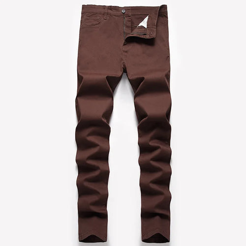 Being Vigor Inch Size Solid Cotton Business Casual Mens Pants Slim Fit