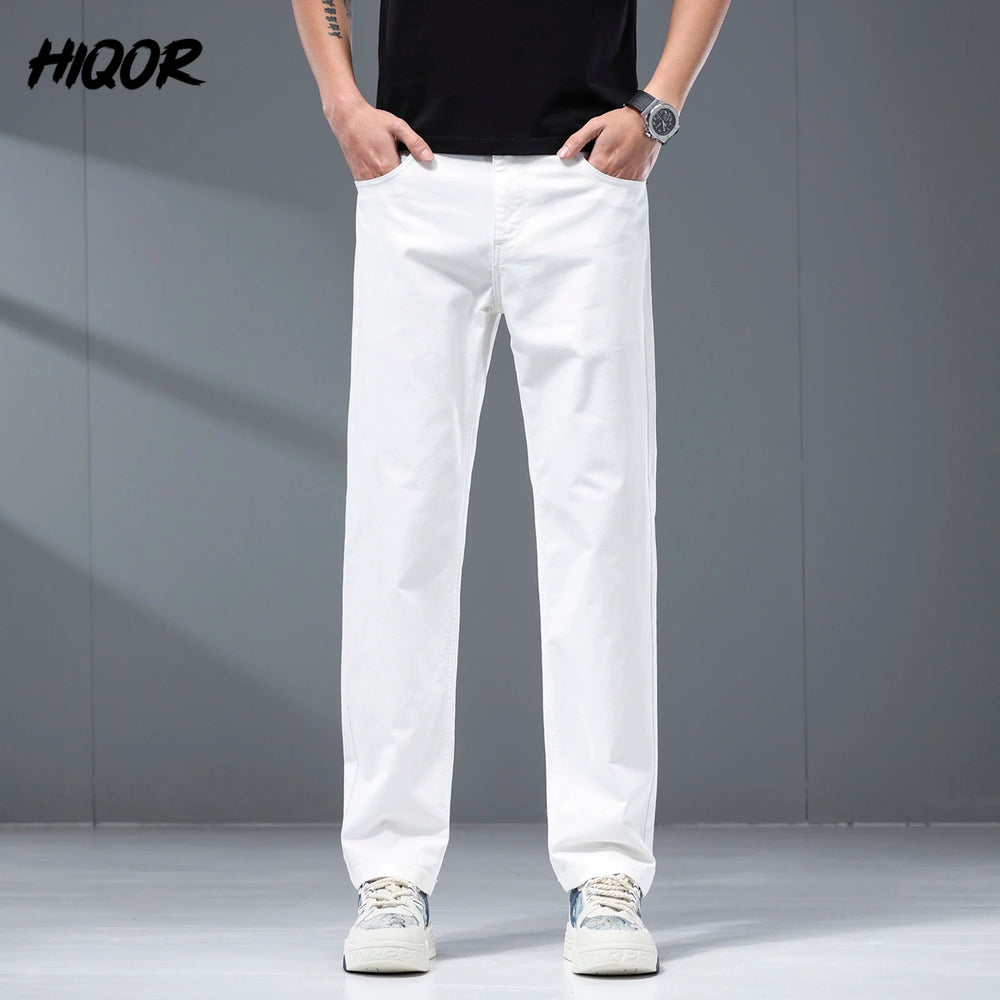 HIQOR Male Pants Solid Black Smart Casual Trousers For Men Suit Pants