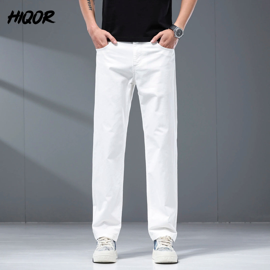 HIQOR Male Pants Solid Black Smart Casual Trousers For Men Suit Pants
