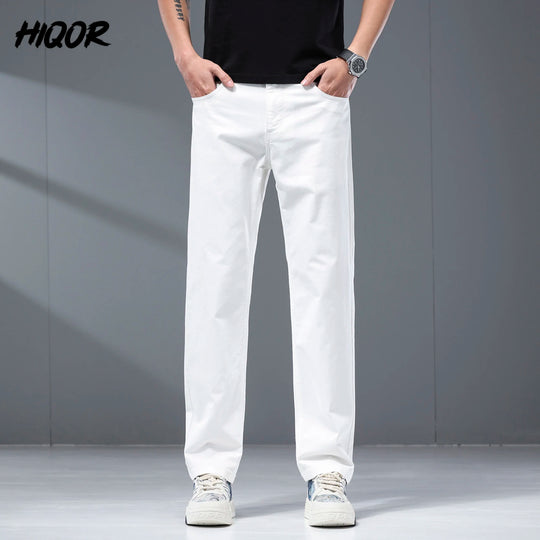 HIQOR Male Pants Solid Black Smart Casual Trousers For Men Suit Pants