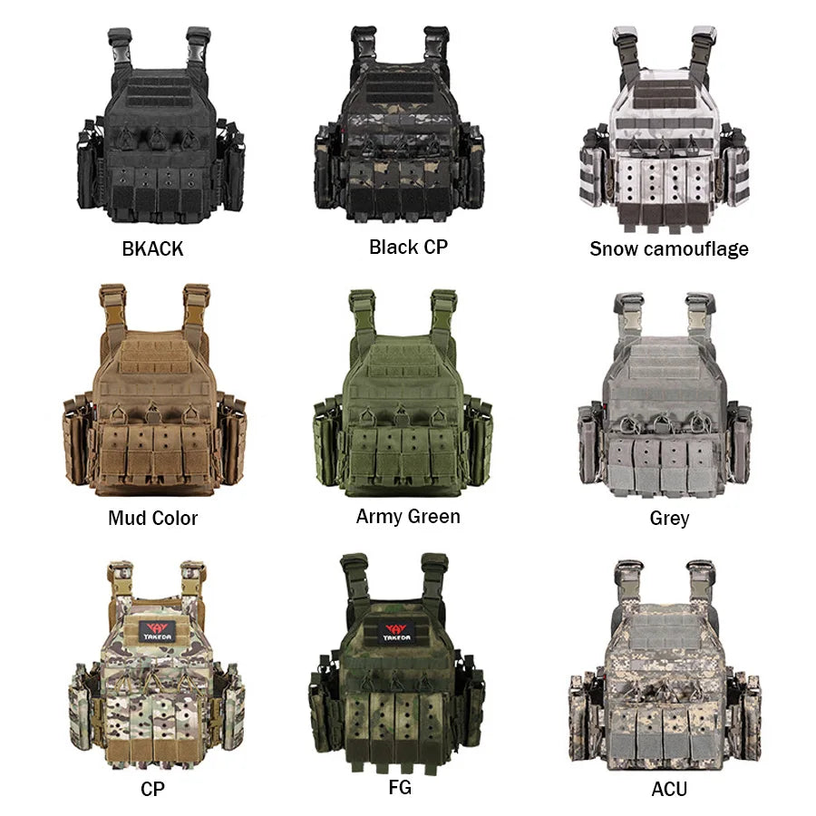 Quick dismantling tactical training vest outdoor CS protective equipment combat vest camouflage suit