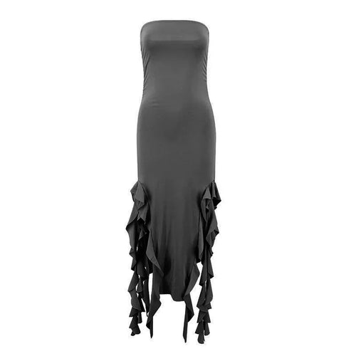 BWQ Long Dresses For Women Slit Sexy Bodycon Sleeveless Jellyfish