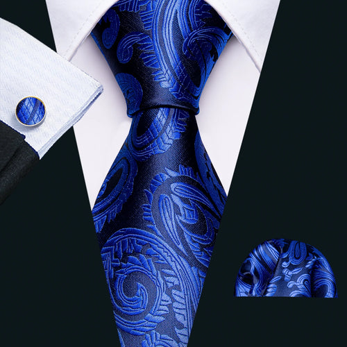 Men Tie Gold Navy Blue Striped Silk Tie 3.4" Jacquard Party