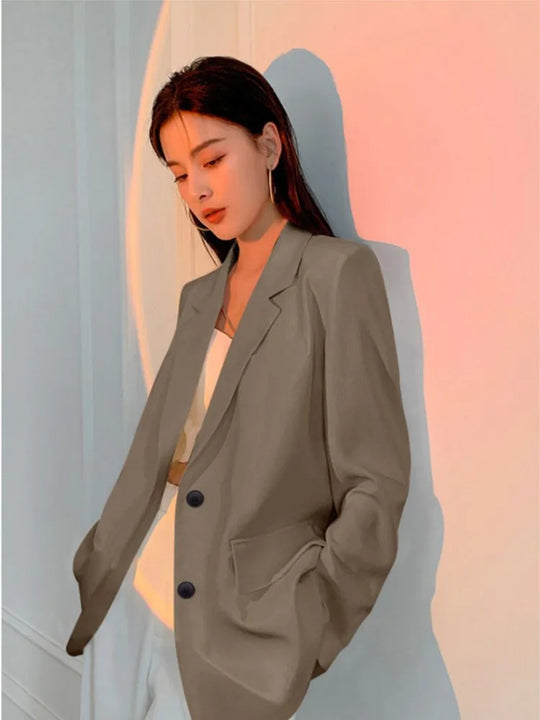 Casual Long Sleeve Suit Jacket Blazer Office Lady Spring Autumn