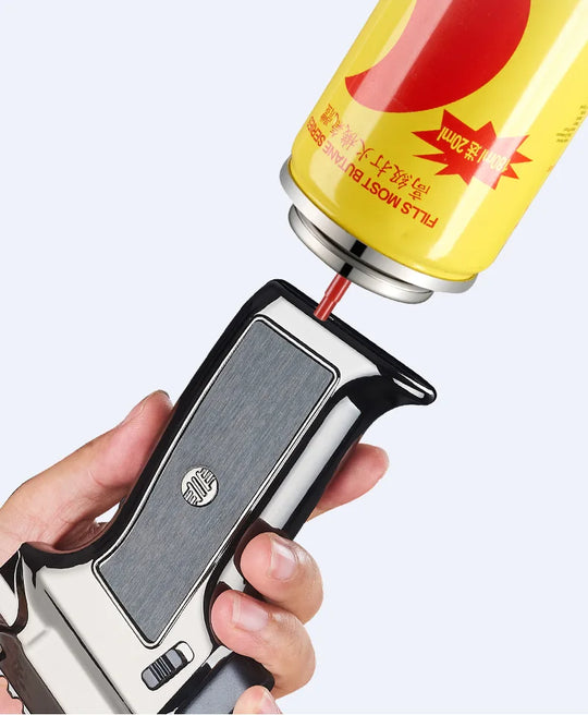 Outdoor Windproof Butane Gas Turbo Metal Lighter Multipurpose High Temperature Welding Gun Inflatable Lighter Men's Somking Tool