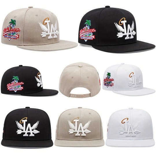 New Letter Wing Pattern Side Coconut Tree Embroidery Fashion High Quality Snapback Men's Versatile Casual Baseball Hat