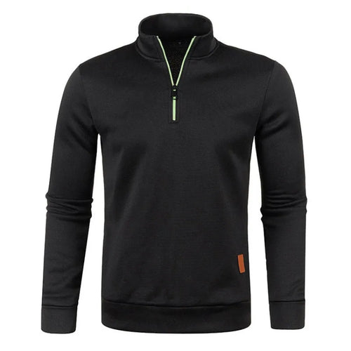Autumn Men's Half Zipper Sweatshirts Long Sleeve Solid Color Pullover
