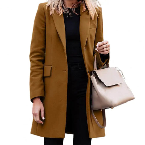 Autumn Winter Trench Coat for Women Suit Coat Single-breasted Long