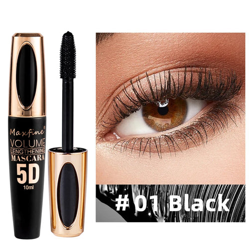 MAXIFINEST 5D Silk Fiber Eyelash Mascara, the Black Amount and Length of